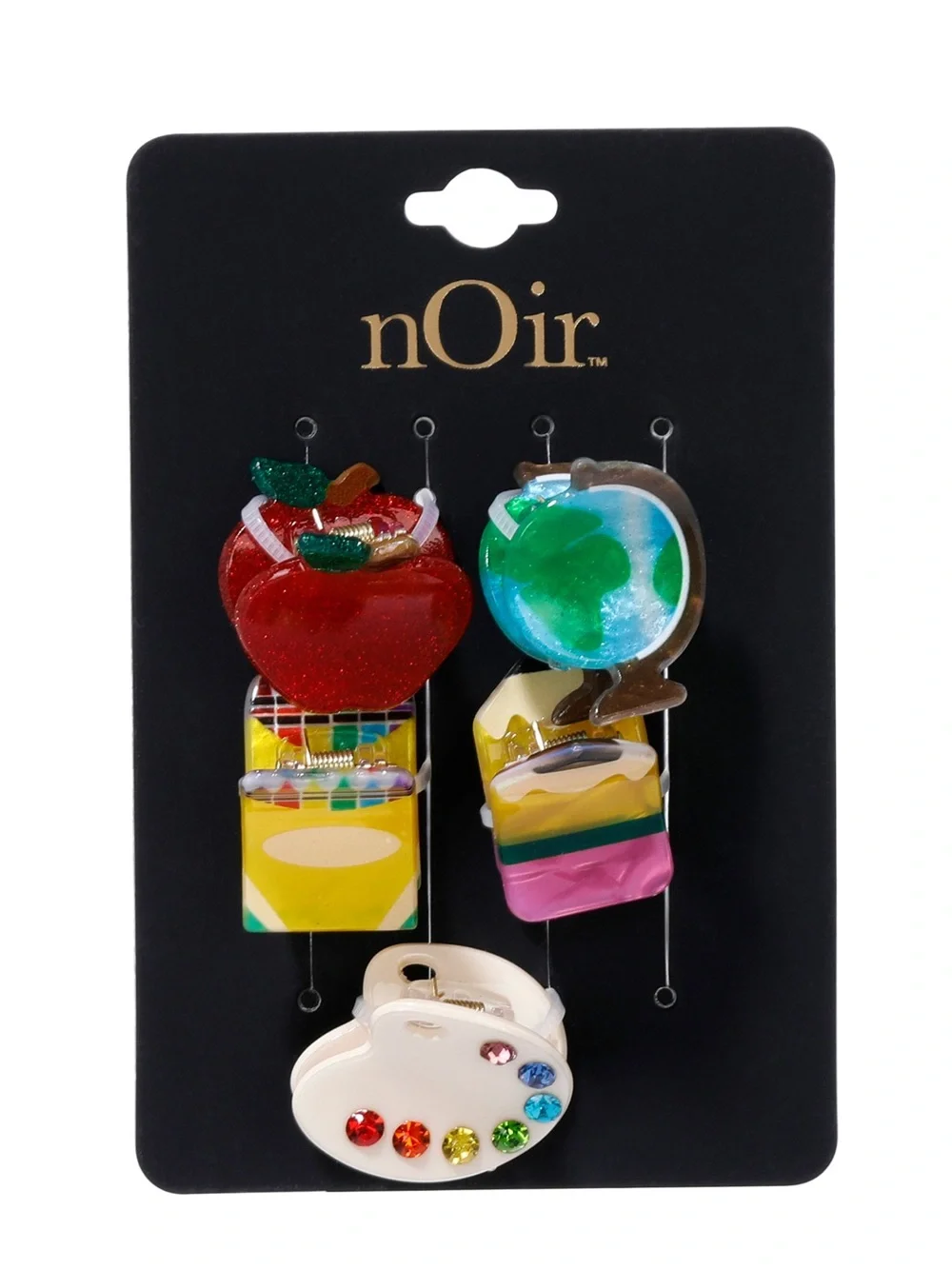 nOir Back to School Hair Clips- Set of Five Clips- Multicolored